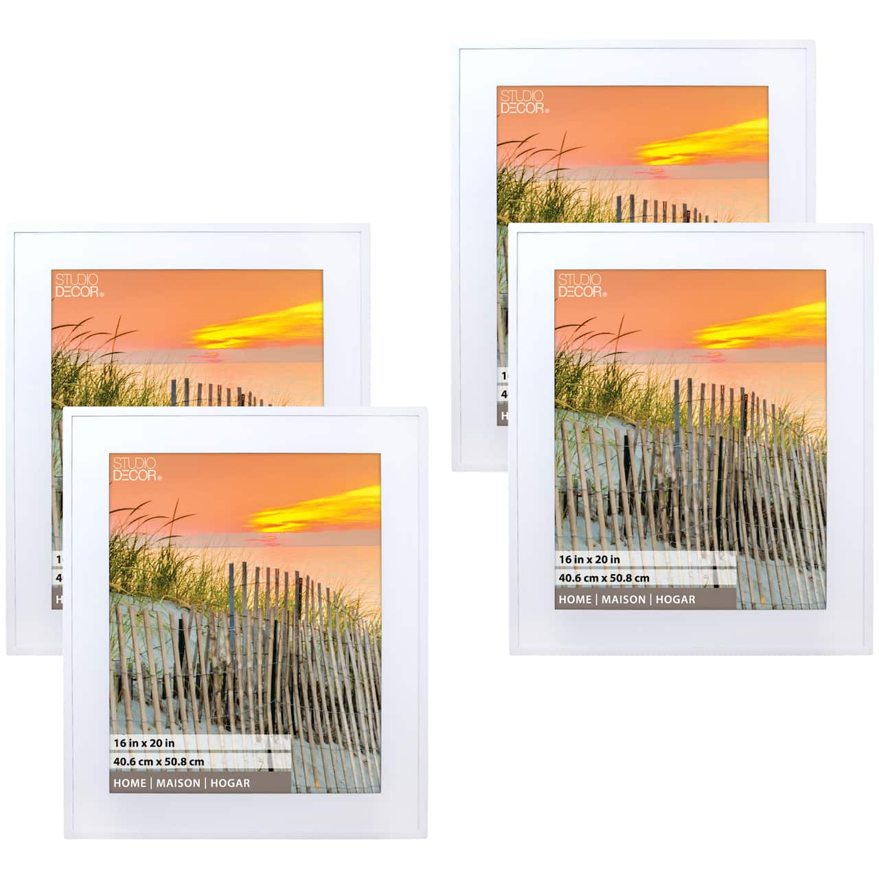 4 Pack: White 16" x 20" Hampton Frame, Home Collection By Studio Décor®